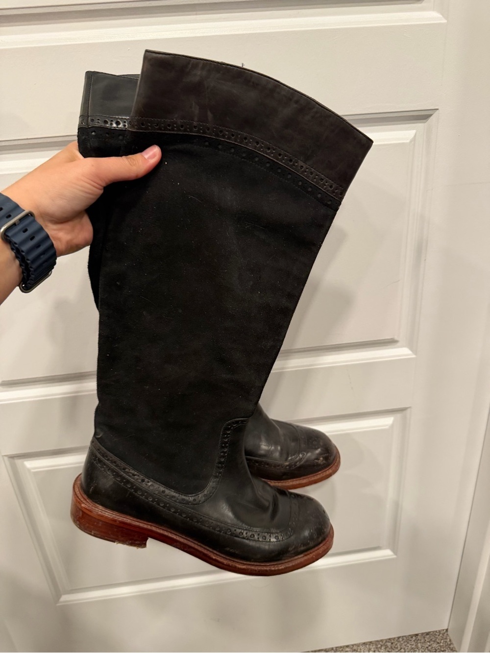 Marc by Marc Jacob’s women’s Tall Black Leather Riding Boot suede size 38 - Picture 5 of 7